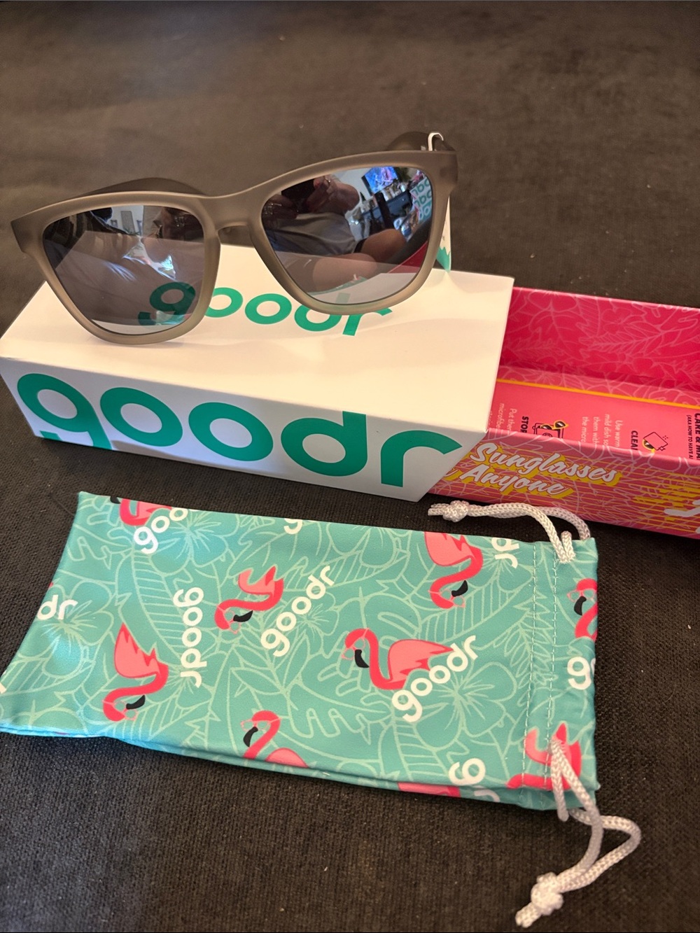 Goodr Women's Gray Sunglasses with Mirrored Lenses